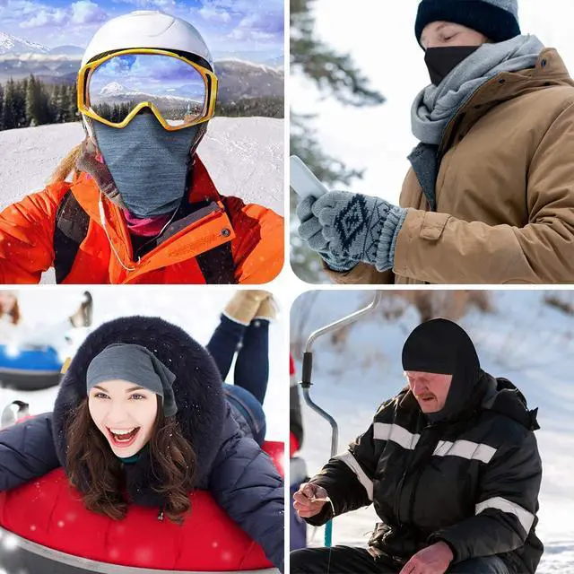 Alt view image 6 of 7 - KGC 2 Pack Winter Neck Warmer Gaiter,Soft Fleece Windproof Face Mask Scarf Bandana Cold Weather Face Cover for Men & Women Outdoor Sports Skiing Cycling