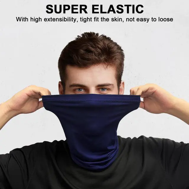 Alt view image 3 of 7 - WOXVM 2 Pack Neck Gaiter Face Mask Breathable Sun Cooling Balaclava Versatile Bandana Tube Neck Scarf Gator Face Cover Summer UV Protection Headwear for Men Women Outdoor Sports