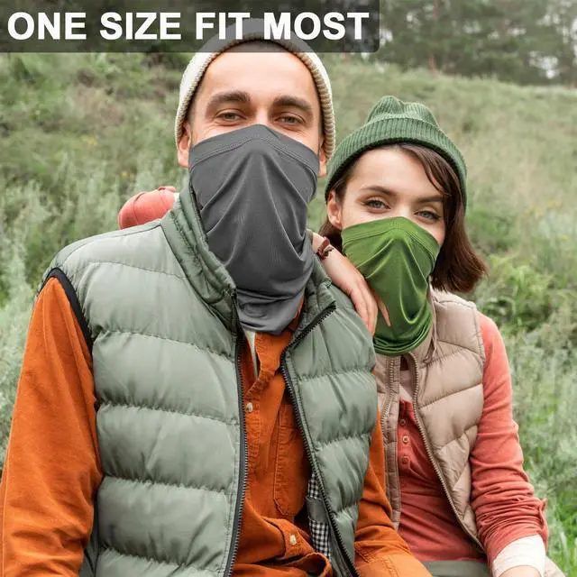 Alt view image 4 of 7 - WOXVM 2 Pack Neck Gaiter Face Mask Breathable Sun Cooling Balaclava Versatile Bandana Tube Neck Scarf Gator Face Cover Summer UV Protection Headwear for Men Women Outdoor Sports