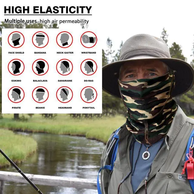 Alt view image 4 of 7 - Breathable Neck Gaiter Face Scarf Mask for Men Women Hiking, Cycling, Sports, Fishing, Sun UV Protection Bandana