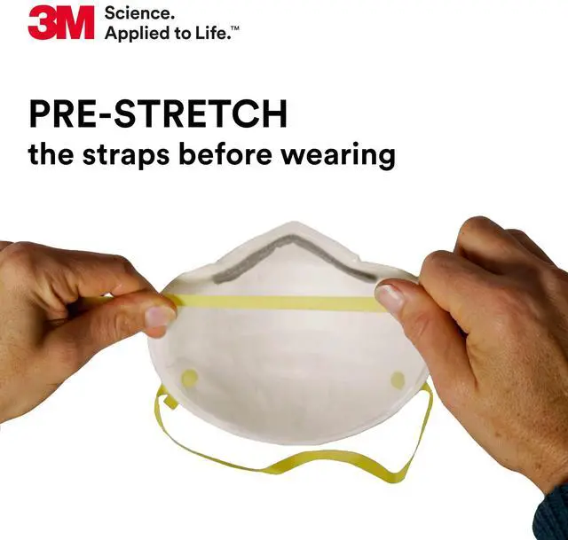 Alt view image 2 of 7 - 3M 8210 Particulate Respirator, N95, Pack of 20 Disposable Respirators, NIOSH APPROVED, Two-Strap Cup Style Design, Lightweight with Cushioning Nose Foam