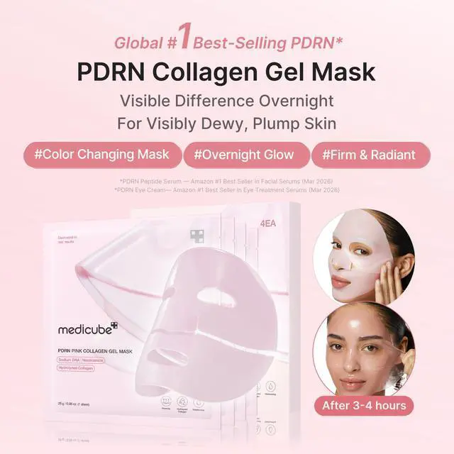 Alt view image 2 of 7 - medicube Jelly Gel Mask with Salmon DNA PDRN Pink Collagen | Overnight Face Mask for Glass Glow Skin | Elasticity, Hydrating, Firming and Moisturizing | Korean Skincare, 28g x 4ea
