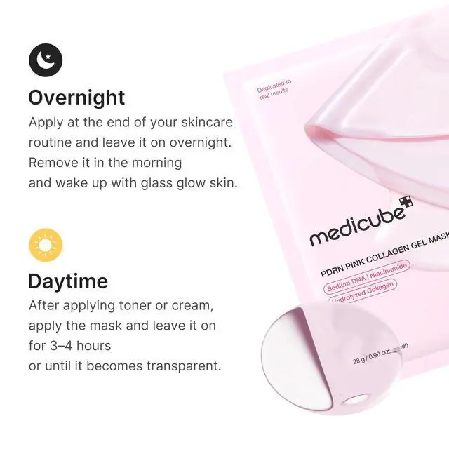 Alt view image 6 of 7 - medicube Jelly Gel Mask with Salmon DNA PDRN Pink Collagen | Overnight Face Mask for Glass Glow Skin | Elasticity, Hydrating, Firming and Moisturizing | Korean Skincare, 28g x 4ea