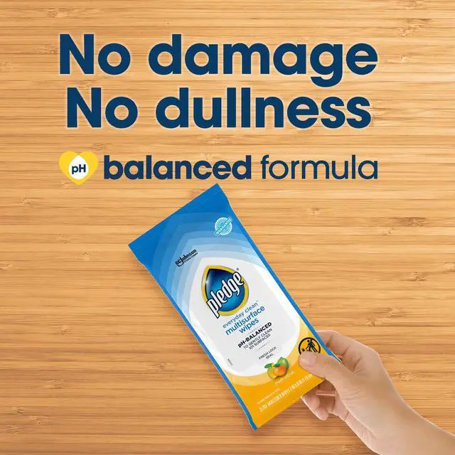Alt view image 4 of 7 - Pledge Multisurface Cleaning Wipes, pH Balanced, Fresh Citrus, 25 Count (Pack of 4, 100 Total Wipes)