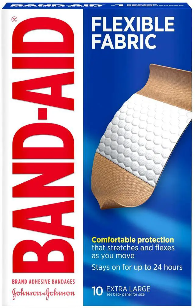 Main image of BAND-AID Brand Sterile Flexible Fabric Adhesive Bandages, Comfortable Flexible Protection & Wound Care for Minor Cuts & Scrapes, Designed to Cushion Painful Wounds, Extra Large Size