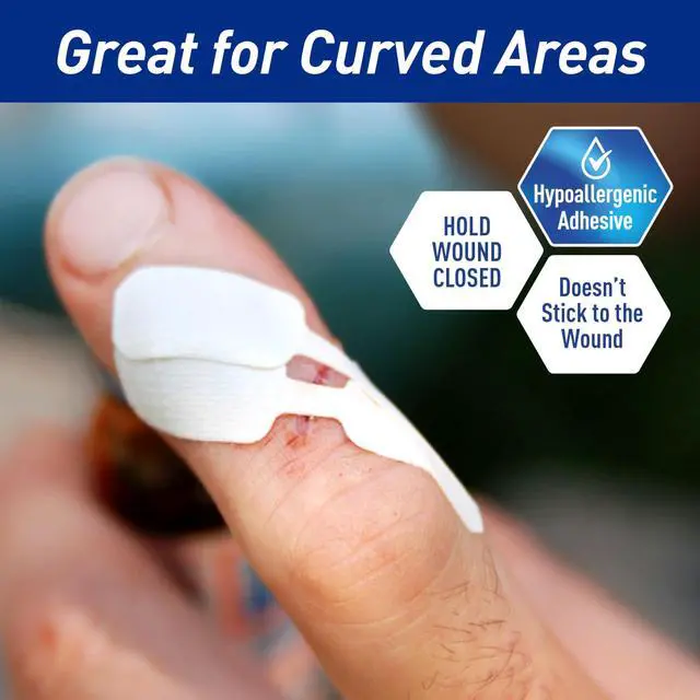 Alt view image 6 of 6 - MED PRIDE Butterfly Wound Closure Strips Pack of 100 Sterile Nonstick Hypoallergenic Latex Free Bandages for Cuts and Injuries (Medium)