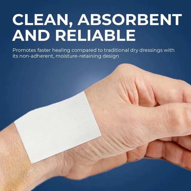 Alt view image 4 of 5 - MED PRIDE Sterile Non Stick Pads for Wound Care and Wounds, Highly Absorbent, Painless Removal, Individually Wrapped (3x4 Inch (Pack of 100))