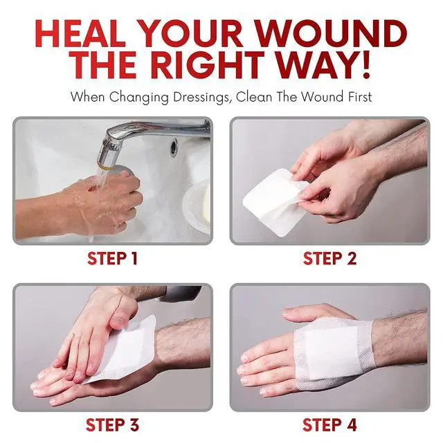 Alt view image 7 of 7 - HEALQU Island Dressing - 4"x4", 30 Count - Bordered Gauze Sterile Individually Wrapped Gauze Pads, Water-Resistant, Non-Woven Backing - Soft and Breathable Wound Dressing for First Aid and Medical