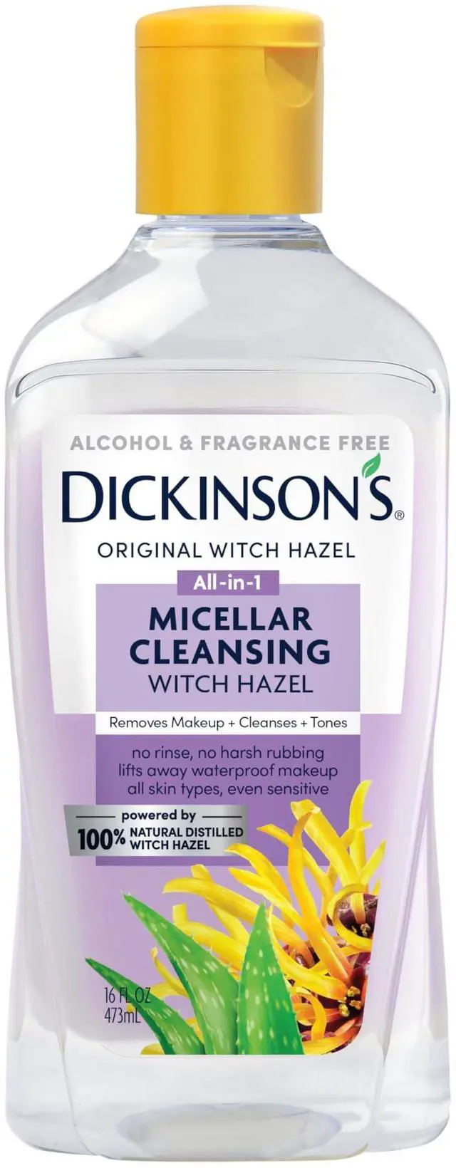 Main image of Dickinson's Micellar Cleansing Witch Hazel, An All-in-1 Makeup Remover, Pore Refiner, Skin Cleanser and Toner; Alcohol Free with Aloe, for Sensitive Skin, 16oz