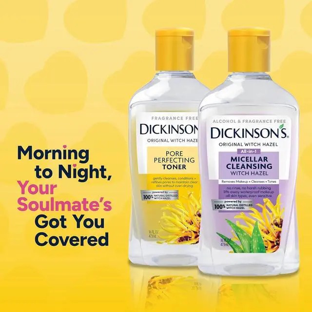 Alt view image 6 of 7 - Dickinson's Micellar Cleansing Witch Hazel, An All-in-1 Makeup Remover, Pore Refiner, Skin Cleanser and Toner; Alcohol Free with Aloe, for Sensitive Skin, 16oz