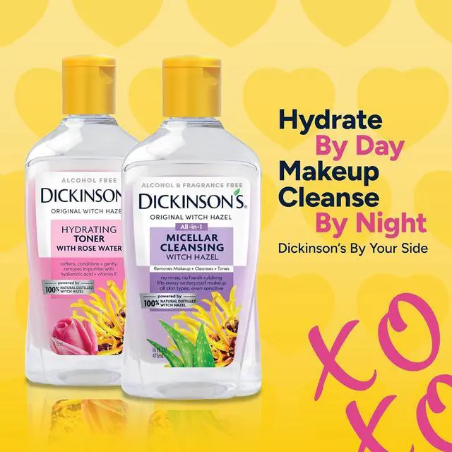 Alt view image 7 of 7 - Dickinson's Micellar Cleansing Witch Hazel, An All-in-1 Makeup Remover, Pore Refiner, Skin Cleanser and Toner; Alcohol Free with Aloe, for Sensitive Skin, 16oz