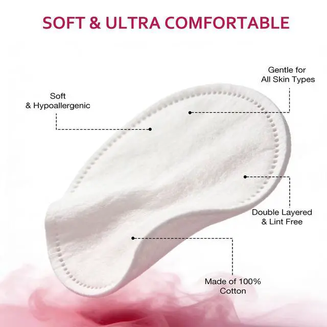 Alt view image 2 of 7 - 600 PCS Cotton Rounds100 Count (Pack of 6)-Soft, Absorbent, 100% Pure Cotton Face Pads for Makeup Removal, Skincare, Skin Care and Gentle Facial Cleansing - Lint Free Stitched Pads