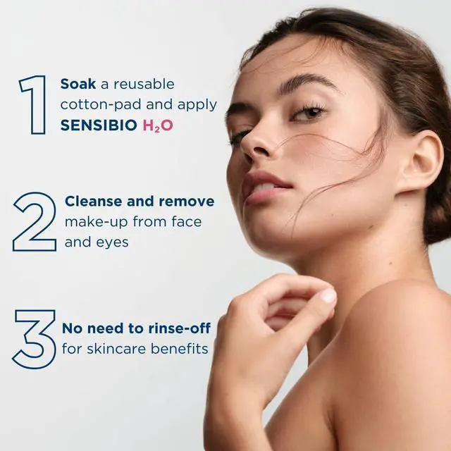 Alt view image 4 of 6 - Bioderma Sensibio H2O Micellar Water, Makeup Remover Cleanser, Gentle for Skin, Fragrance-Free & Alcohol-Free, Gentle Face Cleanser for Sensitive Skin, 16.9 Fl Oz