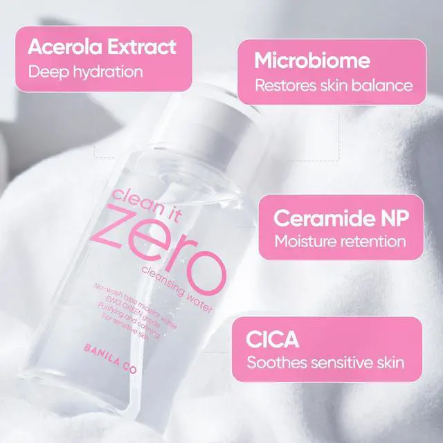 Alt view image 3 of 6 - BANILA CO Clean It Zero Pure Cleansing Water | Gentle Cleanser for Sensitive Skin | Micellar Water Makeup Remover No Rinse & Oil Free (310ml / 10.48 fl.oz)