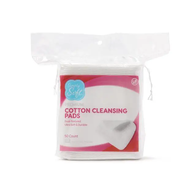 Alt view image 2 of 6 - Simply Soft Premium Jumbo Cotton Cleansing Pads, 100% Pure Cotton, Large 3.5 x 4.5 Cotton Pads (200 Count)