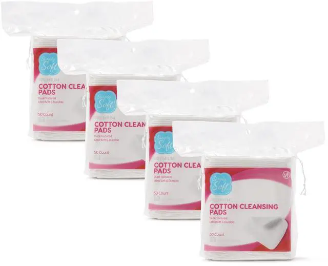 Main image of Simply Soft Premium Jumbo Cotton Cleansing Pads, 100% Pure Cotton, Large 3.5 x 4.5 Cotton Pads (200 Count)