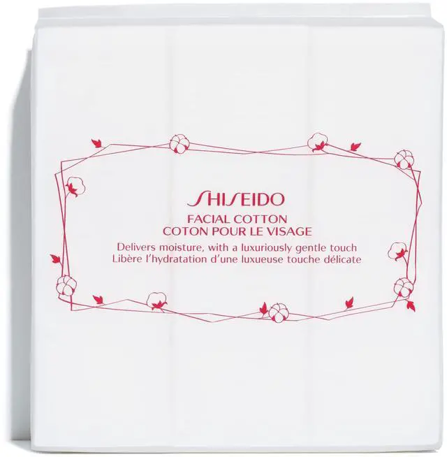 Main image of Shiseido Facial Cotton Pads - Includes 165 Squares - for Softener Application & Makeup Removal - 100% Natural, Super Soft
