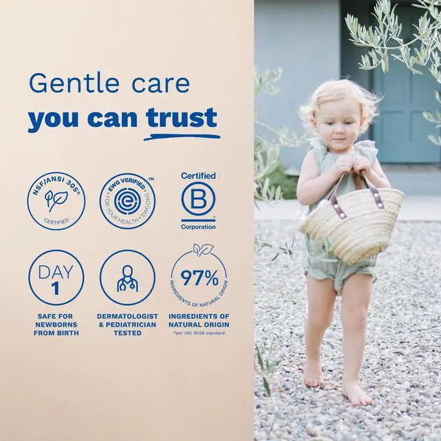 Alt view image 4 of 7 - Mustela Certified Organic Micellar Cleansing Water -No-Rinse Natural Water Cleanser w/Olive Oil & Aloe Vera - For Baby, Kid & Adult - Fragrance Free, EWG Verified & Vegan -13.5 oz-Packaging may vary