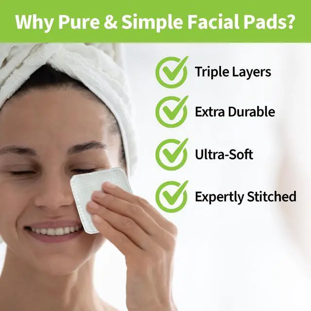 Alt view image 5 of 7 - ForPro Premium Pure & Simple XL Facial Pads, Triple Layered Ultra Soft Disposable Makeup Remover Pads, 100% Vegan & Cruelty-Free, 60-Count