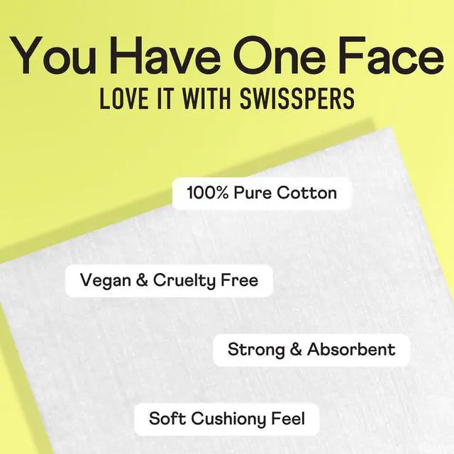 Alt view image 4 of 7 - Swisspers Premium Facial Cleansing Pad, 100% Cotton, Ultra Soft, Extra Large, 50 White Pads per Reclosable Bag, 3 Bags (150 Pads Total)