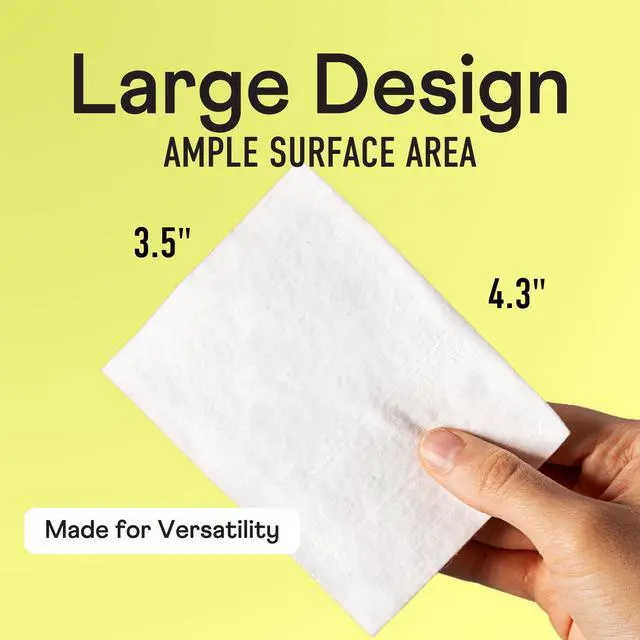 Alt view image 5 of 7 - Swisspers Premium Facial Cleansing Pad, 100% Cotton, Ultra Soft, Extra Large, 50 White Pads per Reclosable Bag, 3 Bags (150 Pads Total)