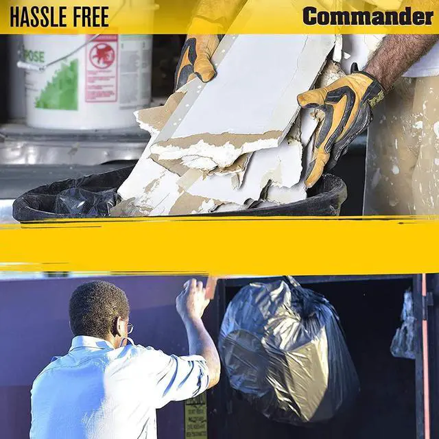 Alt view image 3 of 4 - Commander 42 Gallon 2.5 MIL Black Heavy Duty Garbage Trash Bags - 32" x 46" - Pack of 20 - For Contractor, Industrial, Institutional, & Commercial