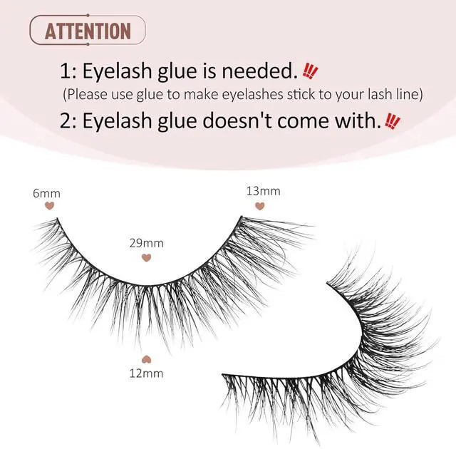 Alt view image 2 of 7 - Onlyall Natural Lashes Wispy Lashes Natural Look False Eyelashes Soft Fluffy Fake Eyelashes 7 Pairs D1 Natural (6-13MM)