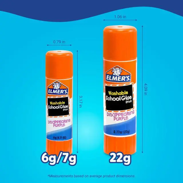 Alt view image 4 of 6 - Elmer's Disappearing Purple School Glue Sticks, Washable, 22 Grams, 3 Count - Poster, Vision Board, Back to School Supplies, #1 Teacher Brand