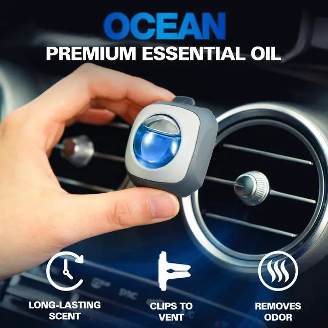 Alt view image 2 of 7 - Ocean Scent Car Scent Car Air Freshener Vent Clip, 6 Count Long Lasting Up to 180 days, Natural Essential Oil Car Fragrance for Women and Men, Odor Eliminator - 4ml Each