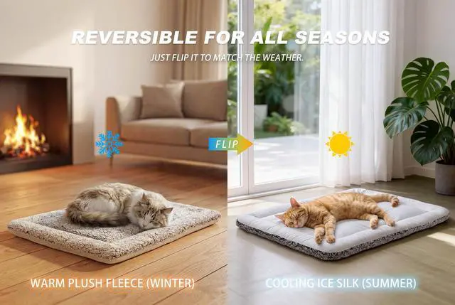 Alt view image 2 of 7 - Cat Cooling Mat, Self Warming Cat Bed, Reversible Warm & Cooling Cat Bed, Winter Warm Cat Pad & Summer Cooling Cat Mat for Kittens & Small Dogs, Perfect for Crates, Beds & Sofas, Gray, 18" x 24"