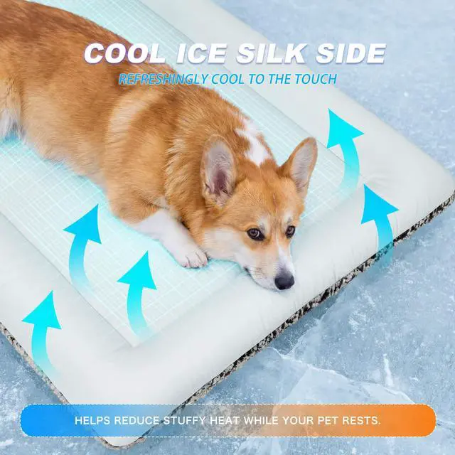 Alt view image 4 of 7 - Cat Cooling Mat, Self Warming Cat Bed, Reversible Warm & Cooling Cat Bed, Winter Warm Cat Pad & Summer Cooling Cat Mat for Kittens & Small Dogs, Perfect for Crates, Beds & Sofas, Gray, 18" x 24"