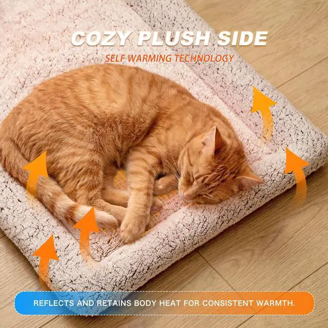 Alt view image 3 of 7 - Cat Cooling Mat, Self Warming Cat Bed, Reversible Warm & Cooling Cat Bed, Winter Warm Cat Pad & Summer Cooling Cat Mat for Kittens & Small Dogs, Perfect for Crates, Beds & Sofas, Gray, 18" x 24"
