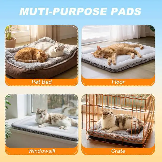 Alt view image 6 of 7 - Cat Cooling Mat, Self Warming Cat Bed, Reversible Warm & Cooling Cat Bed, Winter Warm Cat Pad & Summer Cooling Cat Mat for Kittens & Small Dogs, Perfect for Crates, Beds & Sofas, Gray, 18" x 24"