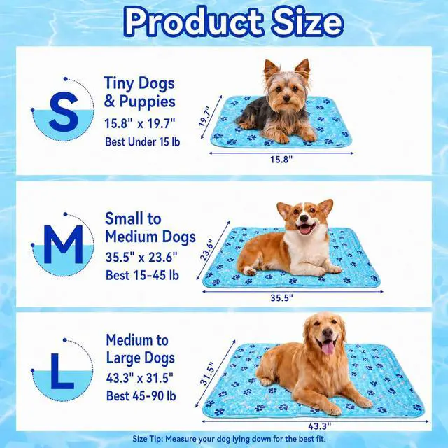 Alt view image 2 of 7 - Pet Cooling Gel Pad with Patent Technology, 20in Dog Cooling Mat for Summer, Self-Cooling Mat for Medium/Small Dogs, Non-Slip Waterproof Durable Mat for Dog Beds, Car, Indoor & Outdoor Use