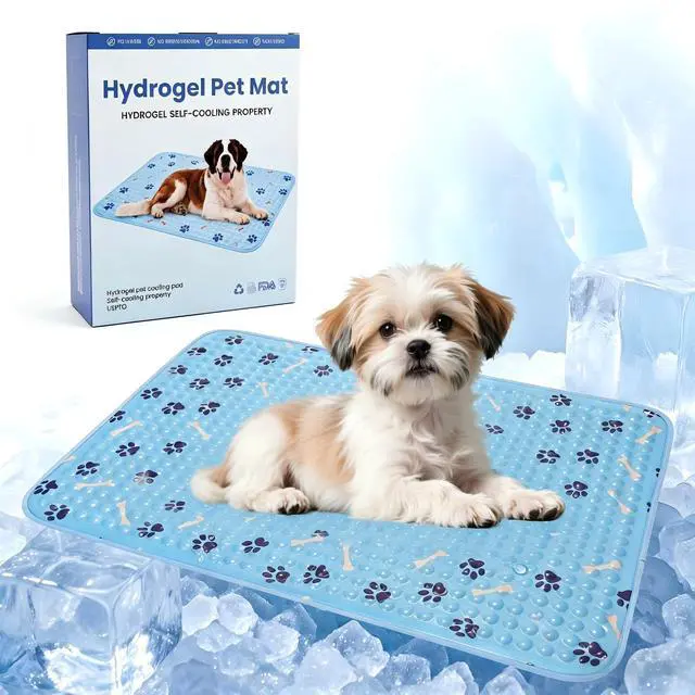 Main image of Pet Cooling Gel Pad with Patent Technology, 20in Dog Cooling Mat for Summer, Self-Cooling Mat for Medium/Small Dogs, Non-Slip Waterproof Durable Mat for Dog Beds, Car, Indoor & Outdoor Use
