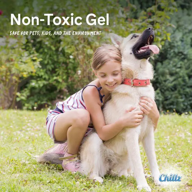 Alt view image 5 of 6 - The Green Pet Shop Chillz Gel Mat, Large - Pressure-Activated Cooling Pad for Pets 25-50 lbs - Non-Toxic, No Water or Refrigeration Needed - Ideal for Home, Travel & Crates