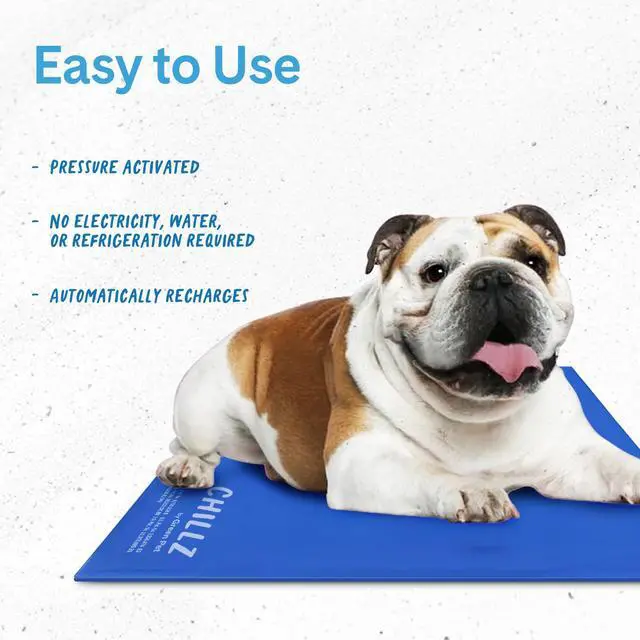 Alt view image 4 of 6 - The Green Pet Shop Chillz Gel Mat, Large - Pressure-Activated Cooling Pad for Pets 25-50 lbs - Non-Toxic, No Water or Refrigeration Needed - Ideal for Home, Travel & Crates
