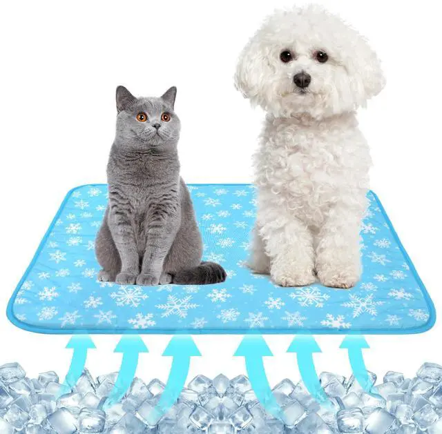 Main image of NACOCO Summer Pet Cooling Mat - Cat Dog Cushion Pad Sleeping Cool Snowflake Comfortable Soft for Pets Kids and Adults (Blue Snowflake, M)