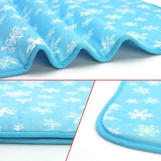 Alt view image 2 of 7 - NACOCO Summer Pet Cooling Mat - Cat Dog Cushion Pad Sleeping Cool Snowflake Comfortable Soft for Pets Kids and Adults (Blue Snowflake, M)