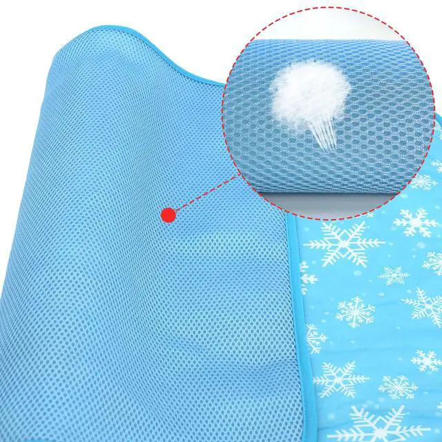 Alt view image 3 of 7 - NACOCO Summer Pet Cooling Mat - Cat Dog Cushion Pad Sleeping Cool Snowflake Comfortable Soft for Pets Kids and Adults (Blue Snowflake, M)