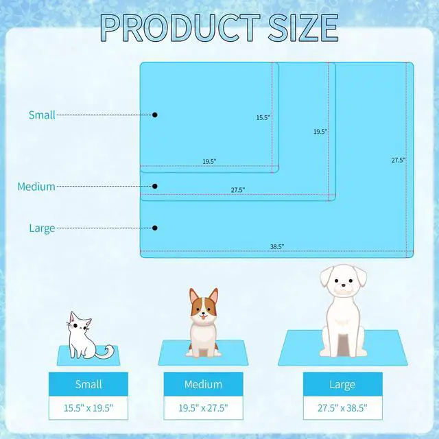 Alt view image 4 of 7 - NACOCO Summer Pet Cooling Mat - Cat Dog Cushion Pad Sleeping Cool Snowflake Comfortable Soft for Pets Kids and Adults (Blue Snowflake, M)