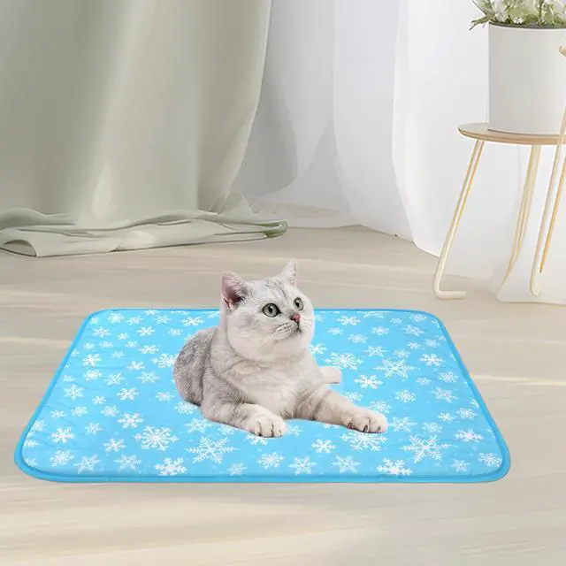 Alt view image 7 of 7 - NACOCO Summer Pet Cooling Mat - Cat Dog Cushion Pad Sleeping Cool Snowflake Comfortable Soft for Pets Kids and Adults (Blue Snowflake, M)