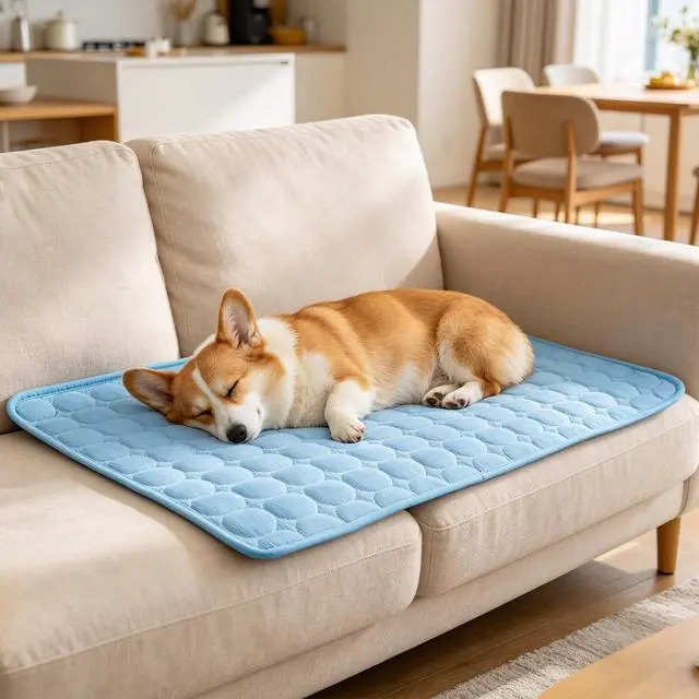 Alt view image 3 of 7 - MeiLiMiYu Dog Cooling Mat 2026 Upgraded Arc-Chill Cooling Dog Bed Mat, Washable Pet Cooling Pad (Q-Max>0.4) Cooling Mat for Dogs & Cats Indoor & Outdoor Car Seats (Blue, 28x22 in)