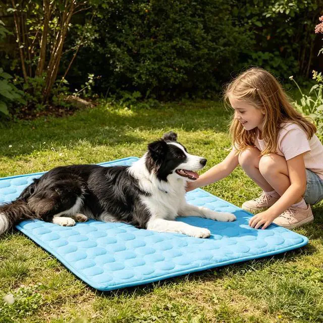Alt view image 4 of 7 - MeiLiMiYu Dog Cooling Mat 2026 Upgraded Arc-Chill Cooling Dog Bed Mat, Washable Pet Cooling Pad (Q-Max>0.4) Cooling Mat for Dogs & Cats Indoor & Outdoor Car Seats (Blue, 28x22 in)