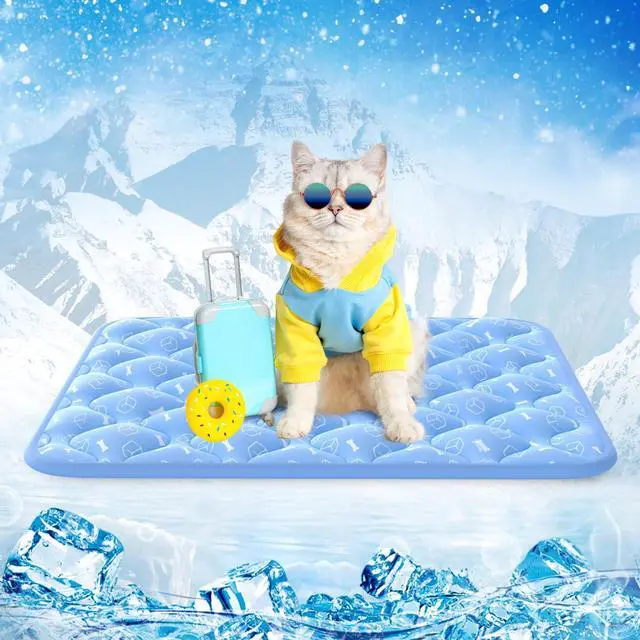 Main image of Rywell Dog Cooling Mat 2.0, Ocean Blue,24" x 18" Thick & Durable Cooling Ma for Dogs&Cats, Long-Lasting Cool with Waterproof & Color-Changing Arc-Chill Tech (Q-Max>0.5) Washable& Non-Toxic