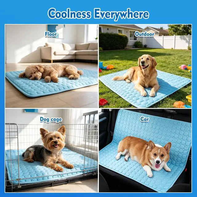 Alt view image 4 of 7 - dgdgbaby Portable Dog Cooling Mat, Q-Max 0.4 Non Slip Washable Pet Bed Pad