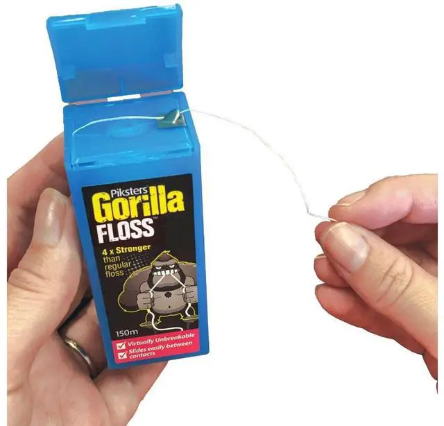 Alt view image 2 of 7 - Piksters Gorilla Floss, 150 Meters (164 Yds), Extra Strong Dental Floss, Plaque Remover for Teeth, Shred Resistant, Smooth Gliding, Waxed, Deep Cleaning Teeth Flosser, Oral Care for Adults & Kids