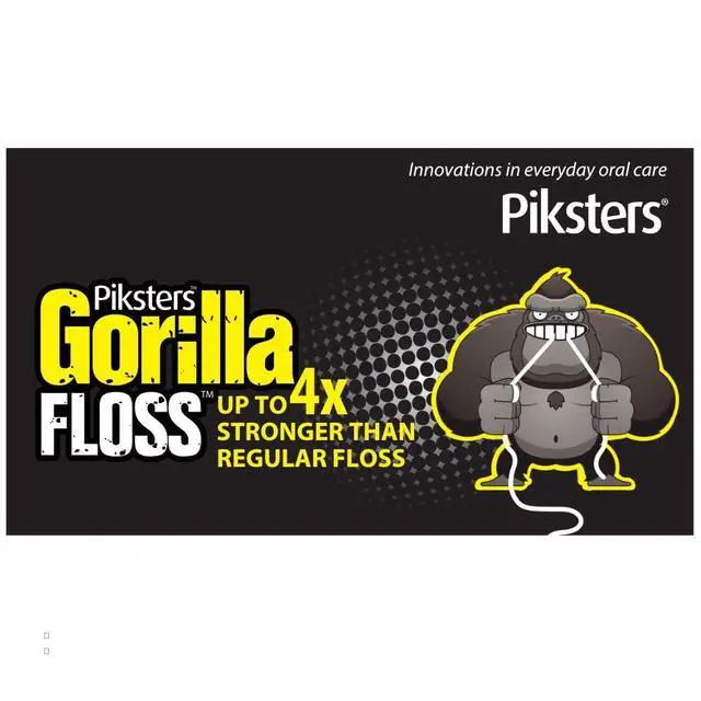 Alt view image 6 of 7 - Piksters Gorilla Floss, 150 Meters (164 Yds), Extra Strong Dental Floss, Plaque Remover for Teeth, Shred Resistant, Smooth Gliding, Waxed, Deep Cleaning Teeth Flosser, Oral Care for Adults & Kids