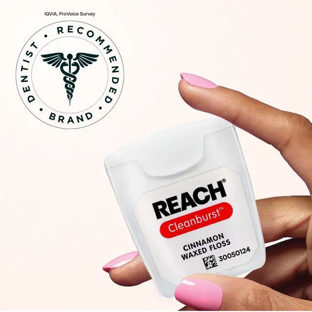 Alt view image 5 of 7 - REACH Waxed Dental Floss, Cinnamon, Plaque Remover for Teeth, Shred Resistant, Floss Slides Smoothly, Easy to Use, Waxed, Deep Cleaning Teeth, Oral Care, PFAS Free, for Adults & Kids, 1 Pack, 55 yd