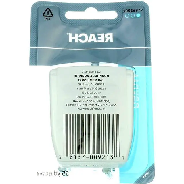 Alt view image 2 of 5 - Reach Unflavored Waxed Dental Floss for Oral Care & Removal of Plaque & Food From Teeth & Gum Line, Accepted by the American Dental Association (ADA), Unflavored, 55 yds (Pack of 3)